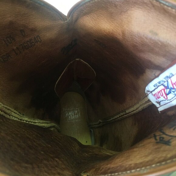 Tony Lama Vintage Brown Smooth Quill Ostrich Cowboy Boots Mens 10.5 D - Picture 9 of 12